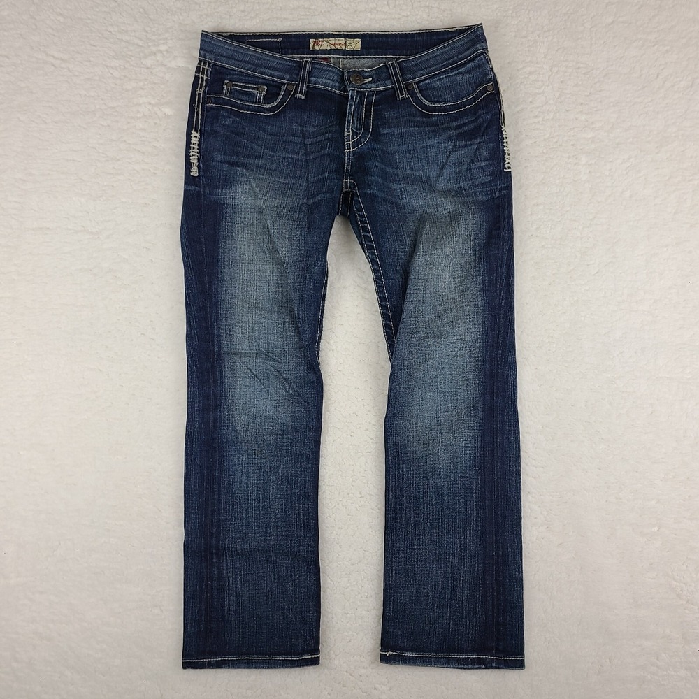 Buckle Jeans Womens 27 Blue Sabrina Crop Stretch Dark Wash BKE Denim